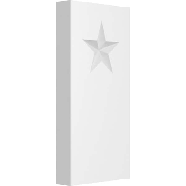 Ekena Millwork Standard Foster Star Plinth Block With Square Edge, 4 1/2"W x 9"H x 1"P PBP045X090X100FOS06 - main
